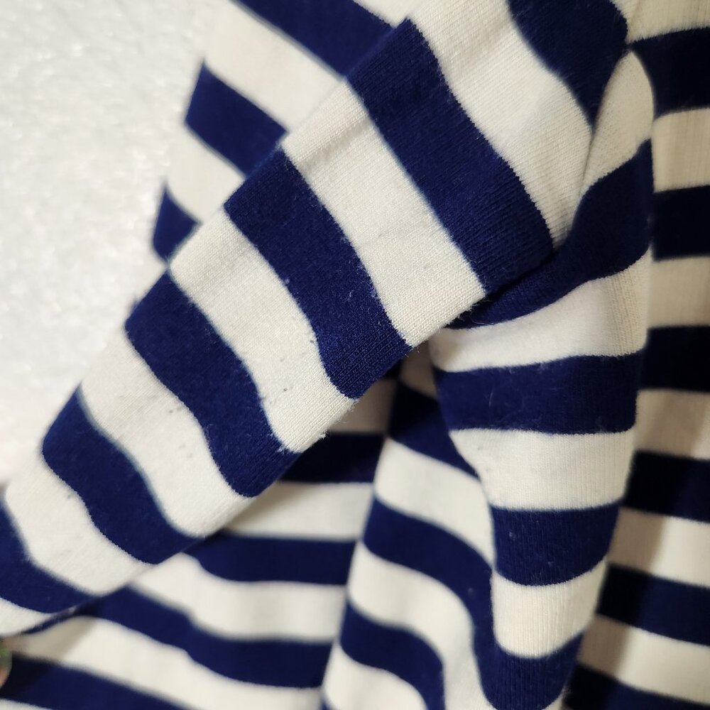 MADEWELL Blue Striped Ponte Knit 3/4 Sleeve Top Shirt Size L Nautical - Picture 10 of 11